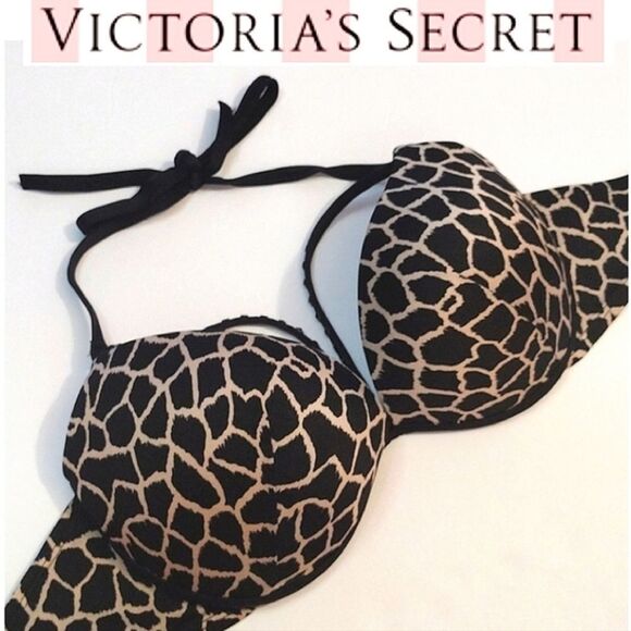 Victoria's Secret 2015 Bombshell Giraffe Print Extra Lift Bikini Top 34DD *Med - Picture 3 of 12